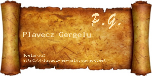 Plavecz Gergely névjegykártya